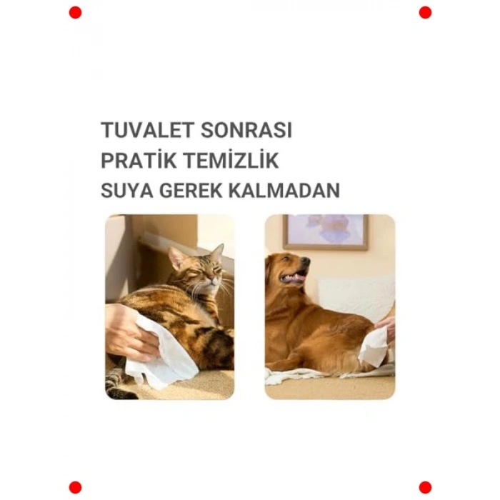 Doğal Kedi Köpek Temizleme Mendili, 50 Adet