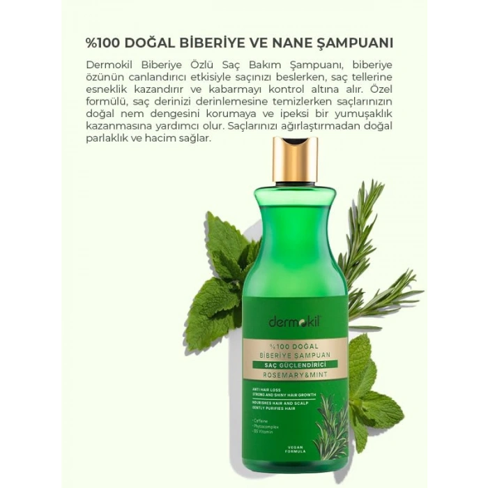 Doğal Saç Güçlendirici Biberiye Şampuanı 400 ml