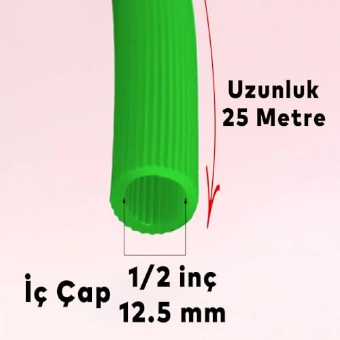 Doğal silikonlu iç çap 1/2 bahçe hortumu, 25 metre