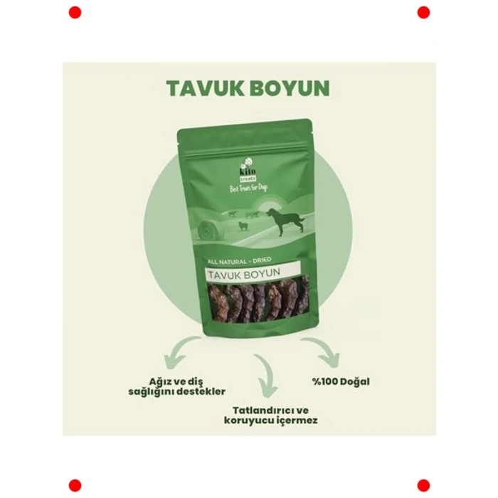 Doğal Tavuk Boyun Köpek Çiğnemeliği - Glutensiz, 100g