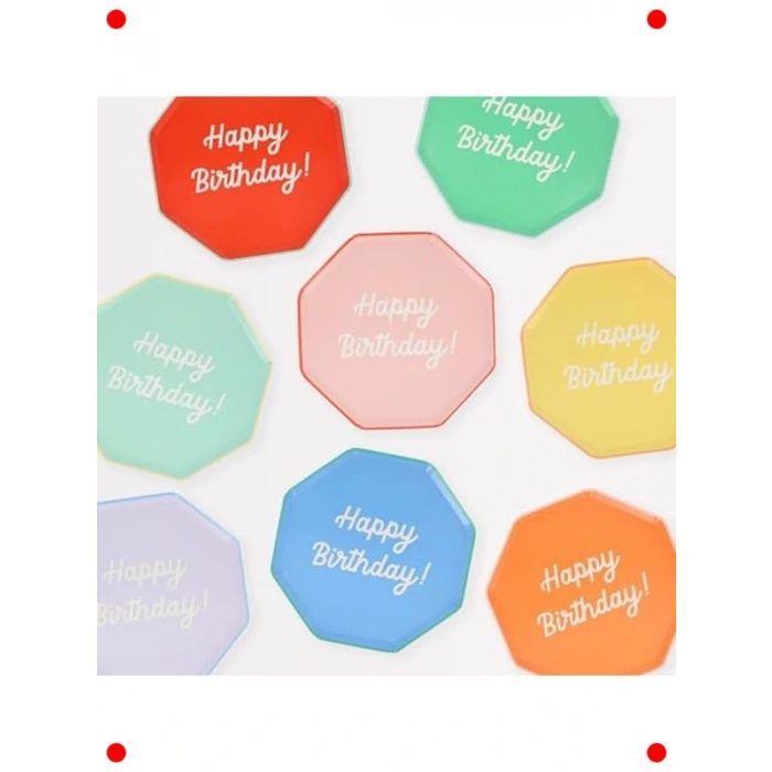 Doğum Günü Tabakları - Eğlenceli Parti Seti - 8 Adet