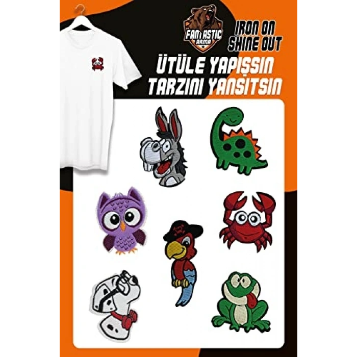 Dokuma Seti Patch Yaması - Renkli Hayvanlar Modeli ile Eğlenceli