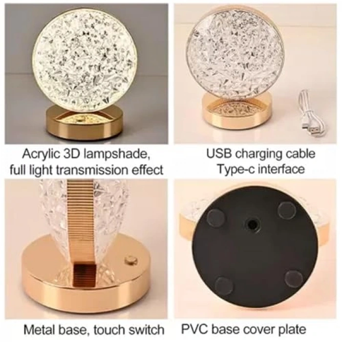 Dokunmatik Dimerli Led Masa Lambası, 3 Mod Renk, Gece Işığı