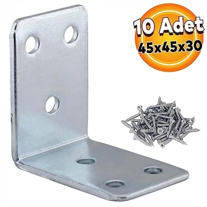 Dolap Köşe Sabitleme L Köşebent, 45x45x30 mm (10 ADET)