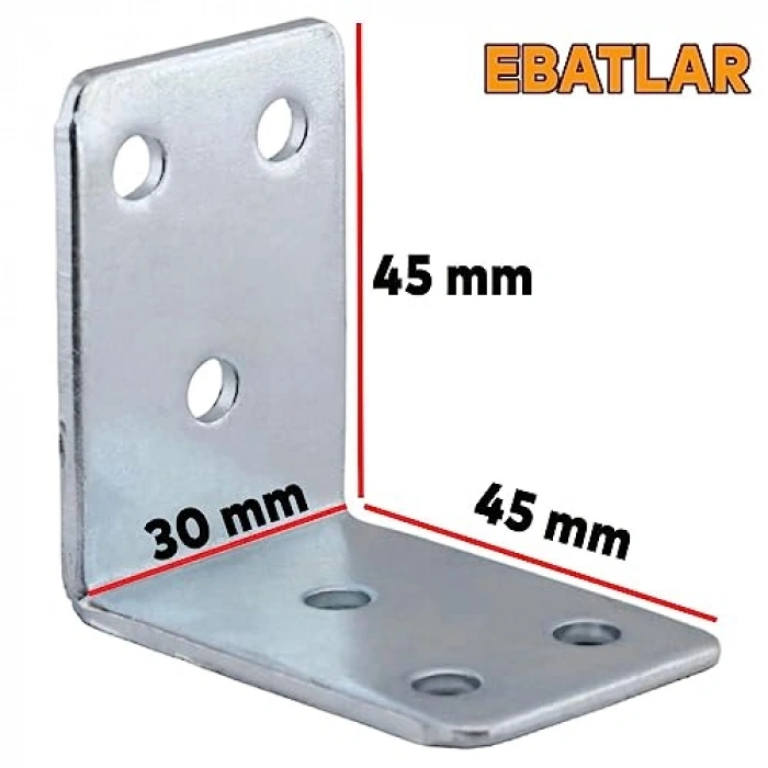 Dolap Köşe Sabitleme L Köşebent, 45x45x30 mm (10 ADET)