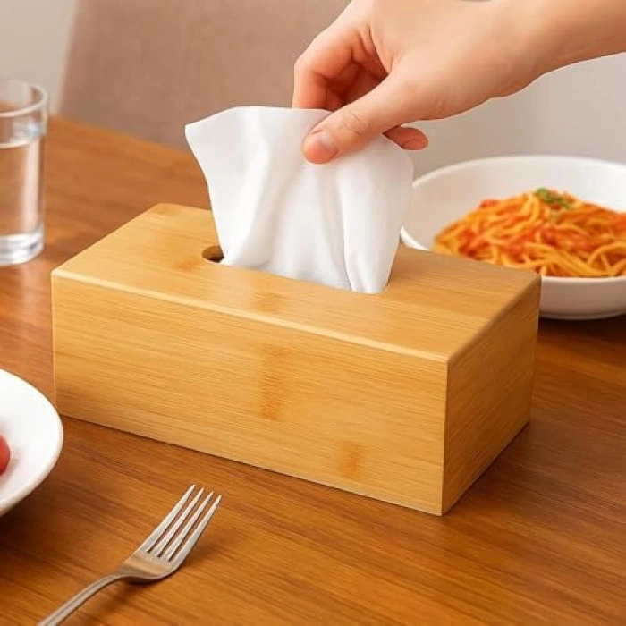 Doldurulabilir Kapaklı Ahşap Peçetelik, Kolay Kullanım
