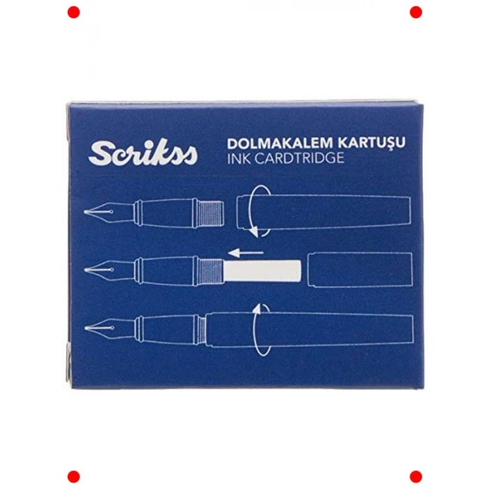 Dolma Kalem Kartuşu Mavi-Siyah 10x6lı Paket