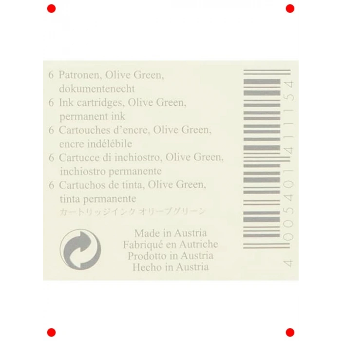 Dolma Kalem Mürekkep Kartuşu - Zeytin Yeşili (6lı)