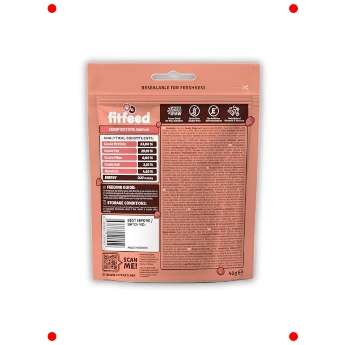 Dondurularak Kurutulmuş Çiğ Somon Köpek Ödülü 40g