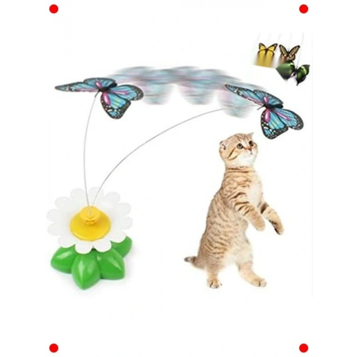 Dönen Kelebekli Pilli Kedi Oyuncağı