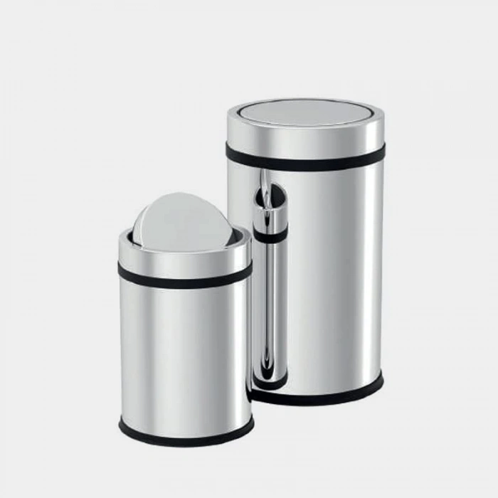 Döner Kapak Çöp Kovası Paslanmaz 5 LT (NV10035)