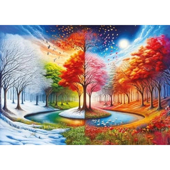 Dört Dünya Temalı 2000 Parça Puzzle