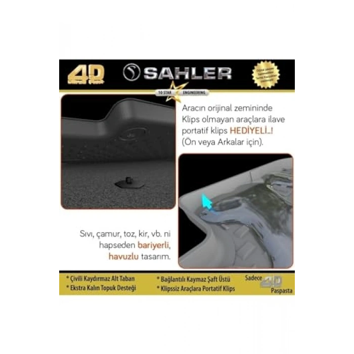 DS 7 Crossback Uyumlu 4.5D Havuzlu Paspas