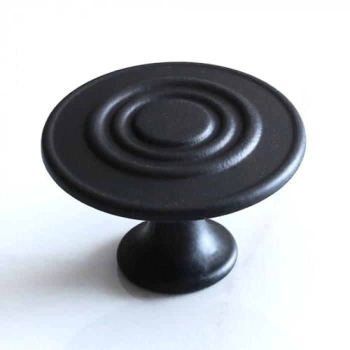 Düğme Mat Siyah Daire Kulp, Dolap ve Çekmece Kulpları için