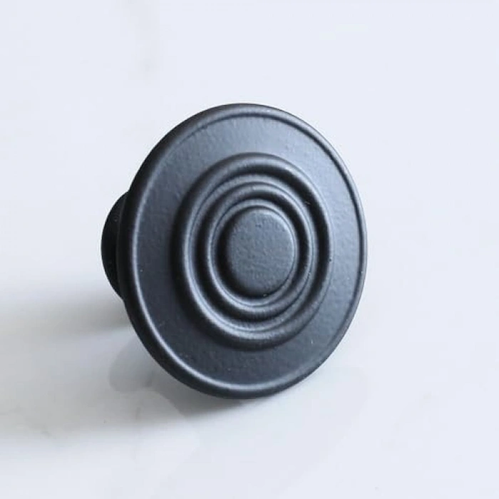 Düğme Mat Siyah Daire Kulp, Dolap ve Çekmece Kulpları için