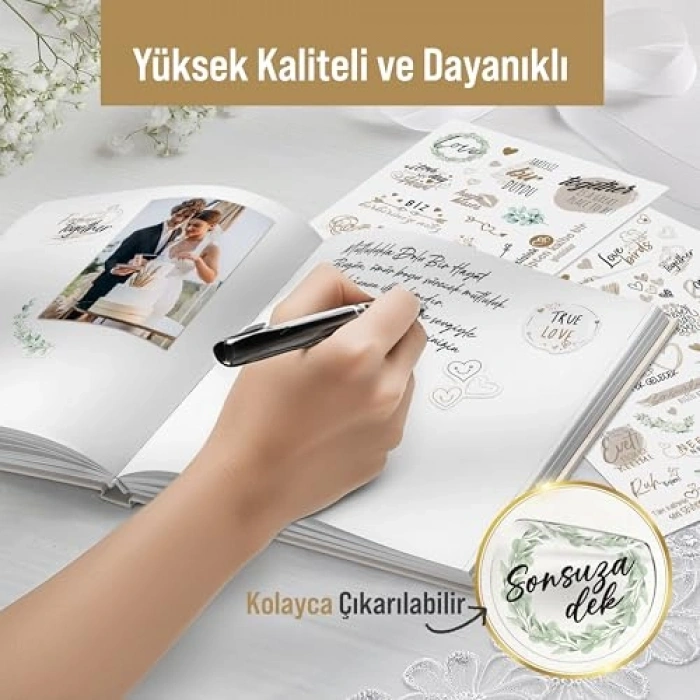 Düğün Sticker Seti, 325 Adet Çıkartma, Vintage Temalı