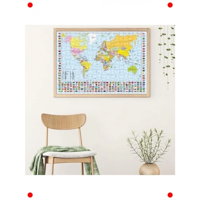 Dünya Haritası Temalı Puzzle (260 Parça)
