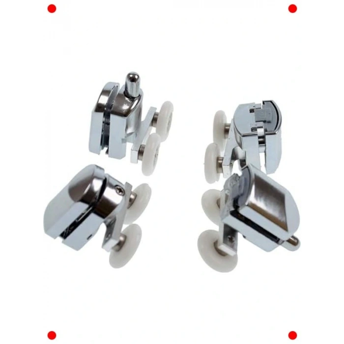 Duş Kabini Tekerlek Seti, 4 Adet Krom Uyumlu