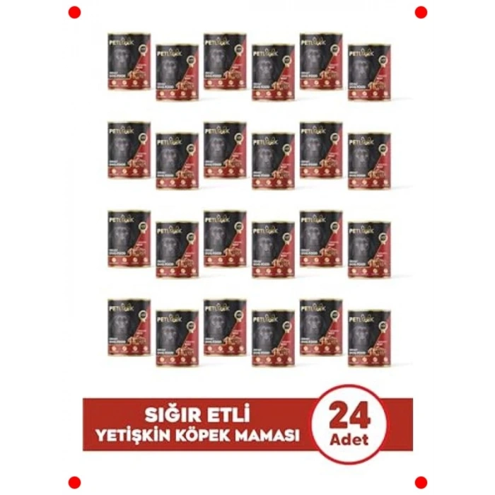 Düşük Tahıllı Sığır Etli Yetişkin Köpek Konservesi 24x415g