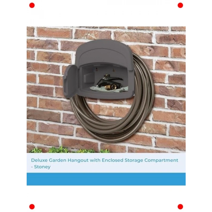 Duvar Tipi Bahçe Hortum Askısı - Taş Görünümlü