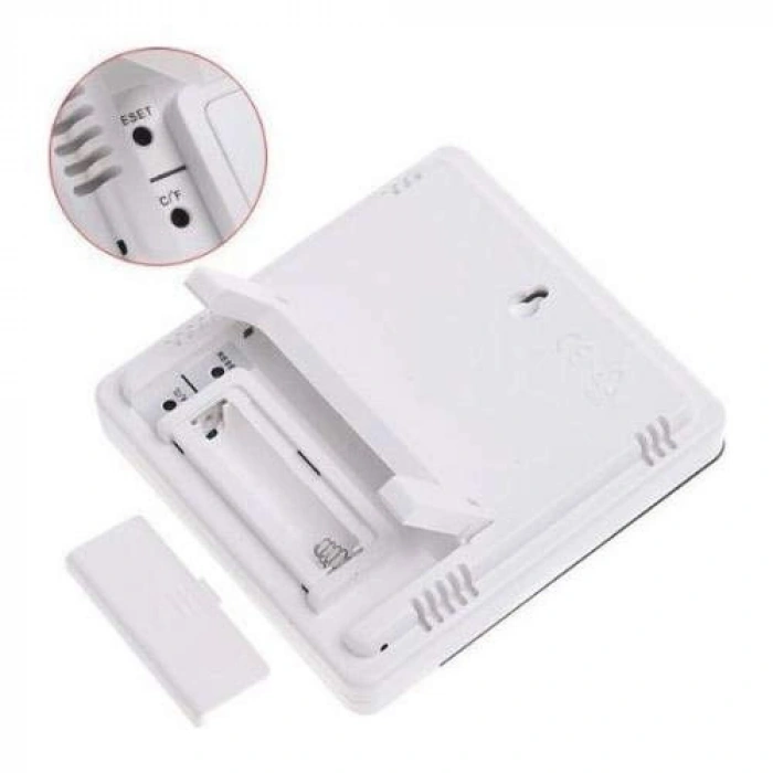 Duvara Asılabilen Saatli Sıcaklık ve Nem Ölçer