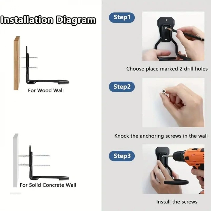 Duvara Monte Bisiklet Askısı, Güçlü ve Dayanıklı Tasarım