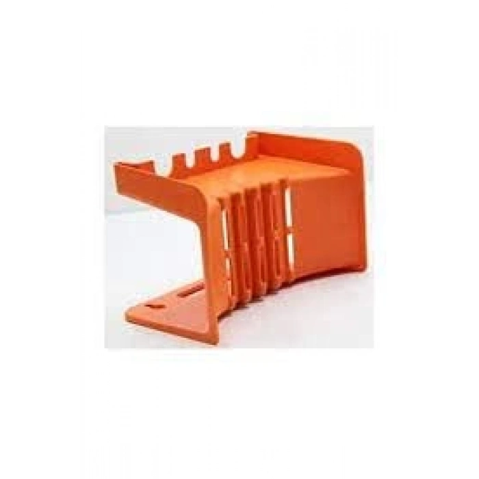 Duvara monte hortum askısı, turuncu renkli