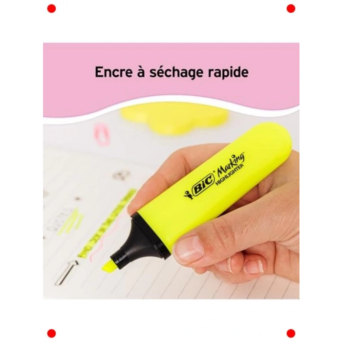 Düz Uçlu Sarı Fosforlu Kalem Seti - 12li Kutu