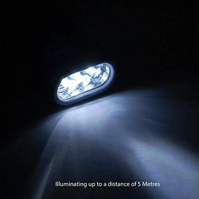 Dynamo ve 3 LEDli kamp feneri, pil ile