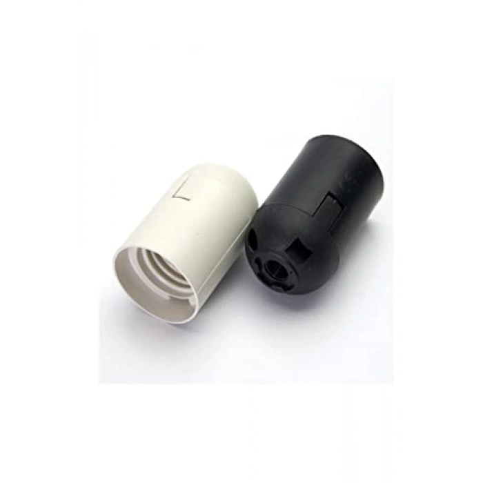 E14 (İnce) Siyah Düz Duy - Avize Duy, Abajur Duy, Masa Lambası Duy