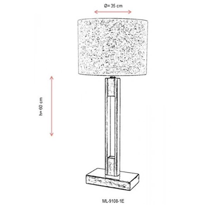 E27 Metal Masa Lambası, 35 cm Boyutunda, Eskitme Kaplama