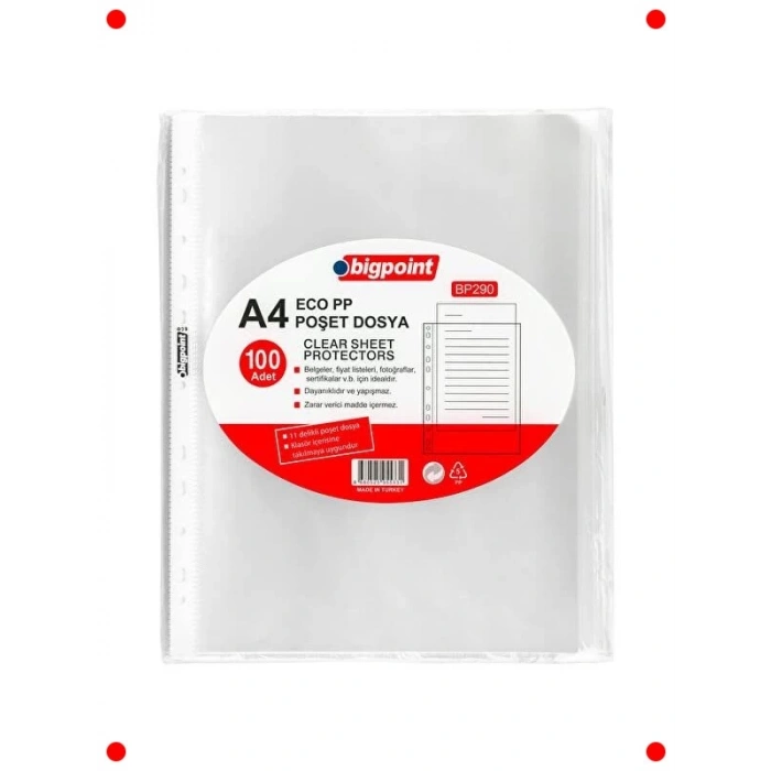 Eco Şeffaf Dosya 100lü Paket - A4 Klasör Uyumlu
