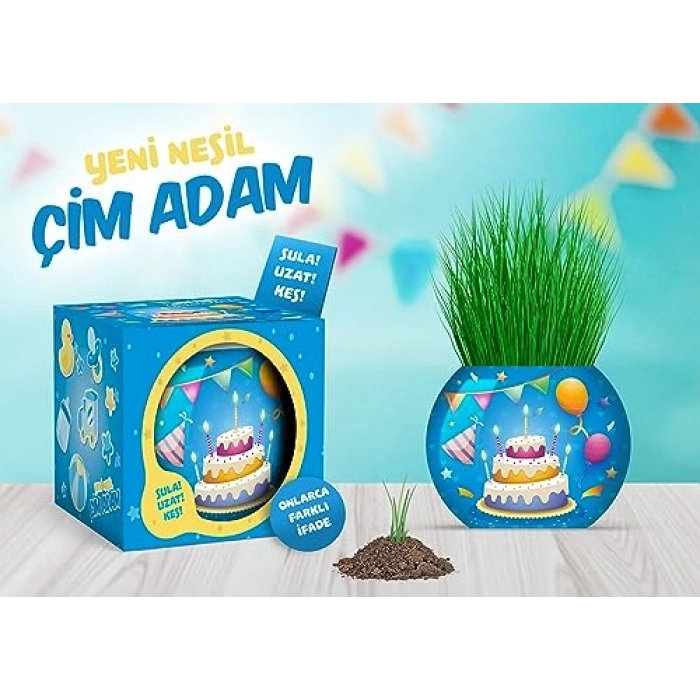 Eğitici 6lı Doğum Günü Temalı Çim Adam Seti
