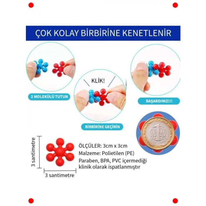 Eğitici Molekül Yapım Seti (120 Parça)