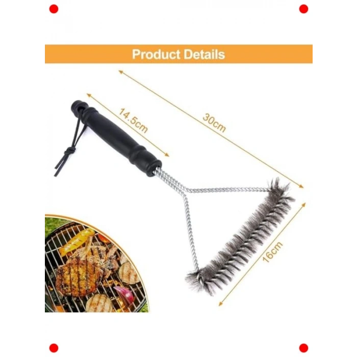 Ekstra Uzun Paslanmaz Çelik Izgara Temizleme Fırçası