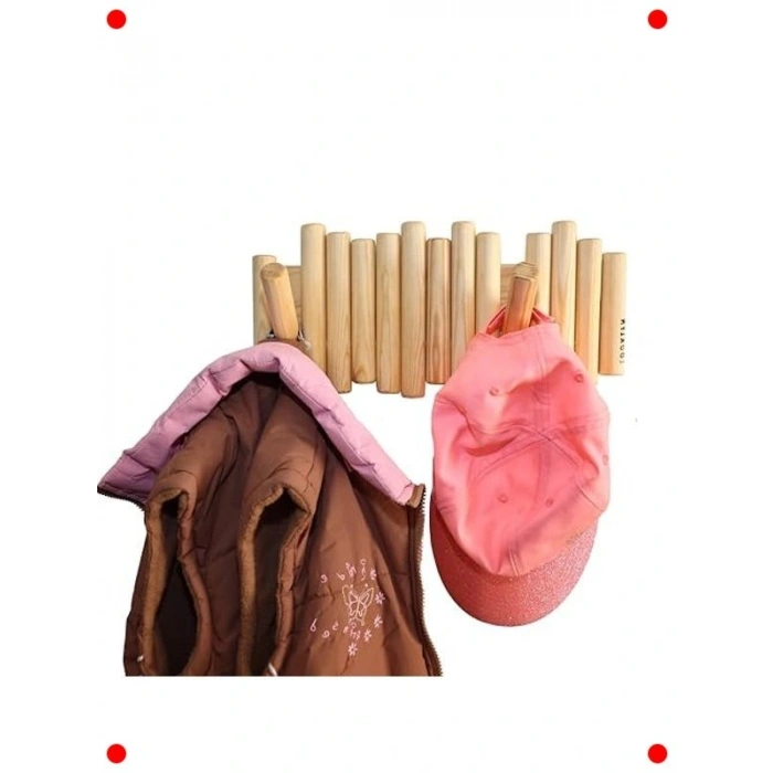 El Yapımı Doğal Ahşap Duvar Askılığı - Portmanto