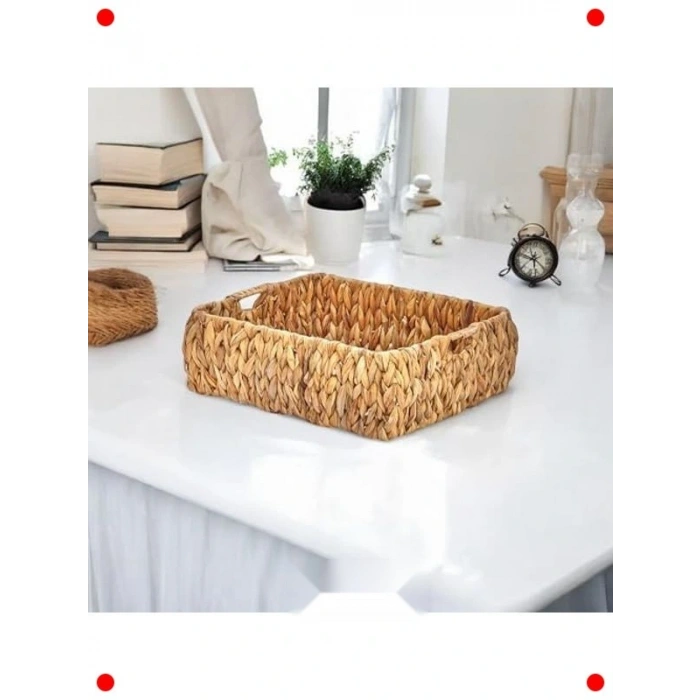 El Yapımı Hasır Dekoratif Sepet & Tepsi (Model 2) (32x25cm)