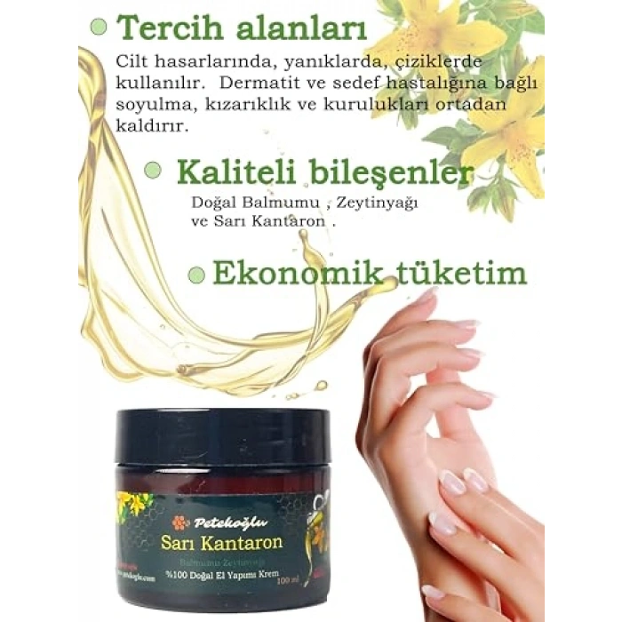 El Yapımı Sarı Kantaron Yağı 100 ml, Zeytinyağı ve Balmumu