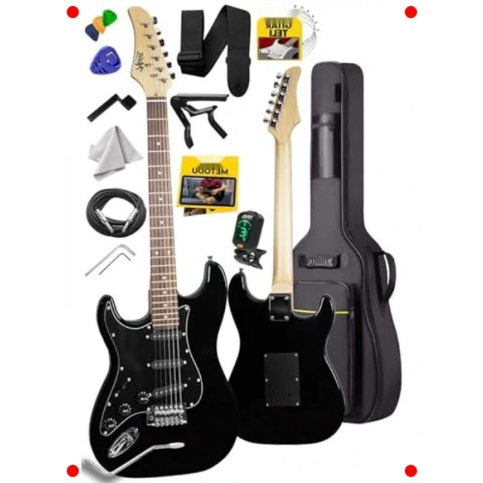 Elektro Gitar Seti - Str Kasa, Gül Klavye (SSS)