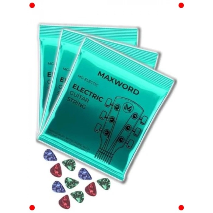 Elektro Gitar Teli Seti - 3 Takım + Penalar