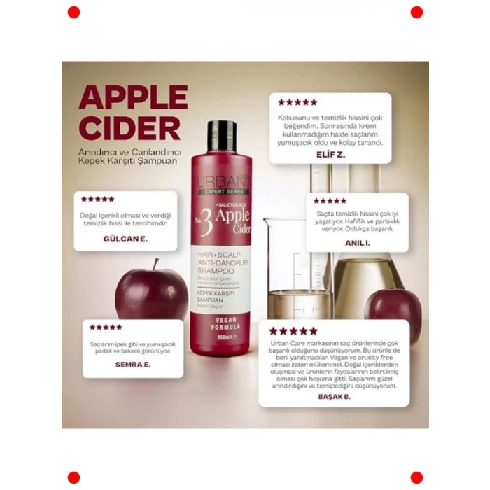 Elma Sirkeli & Salisilik Asit Kepek Şampuanı 350ml