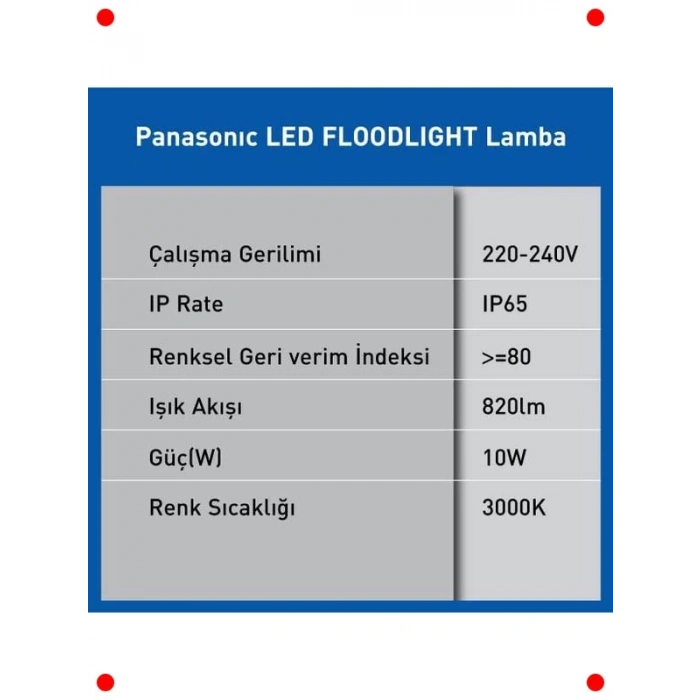 Enerji Verimli LED Projektör - Sıcak Beyaz 10W