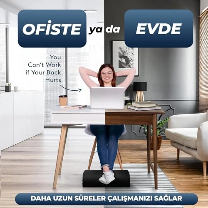 Ergonomik Ayak Desteği, Masa Altı Kullanım için Rahatlatıcı