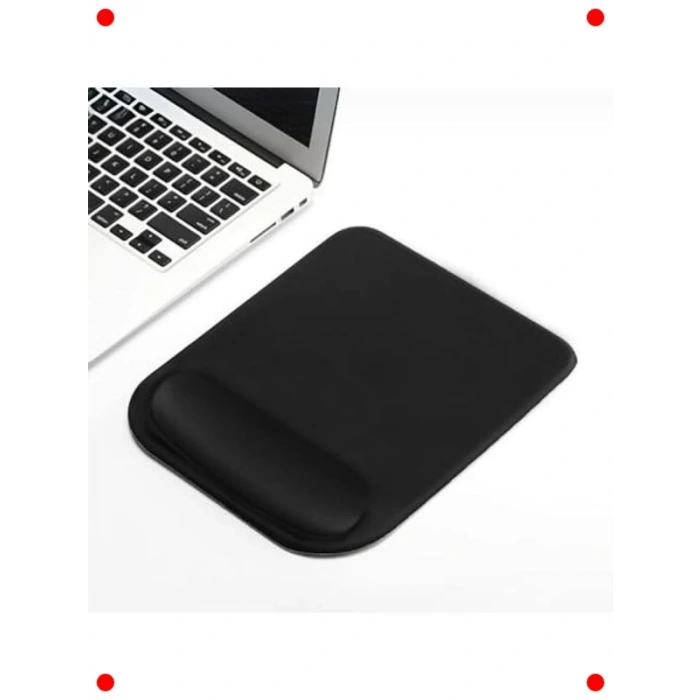 Ergonomik Bilek Destekli Kaymaz Mouse Pad, Siyah