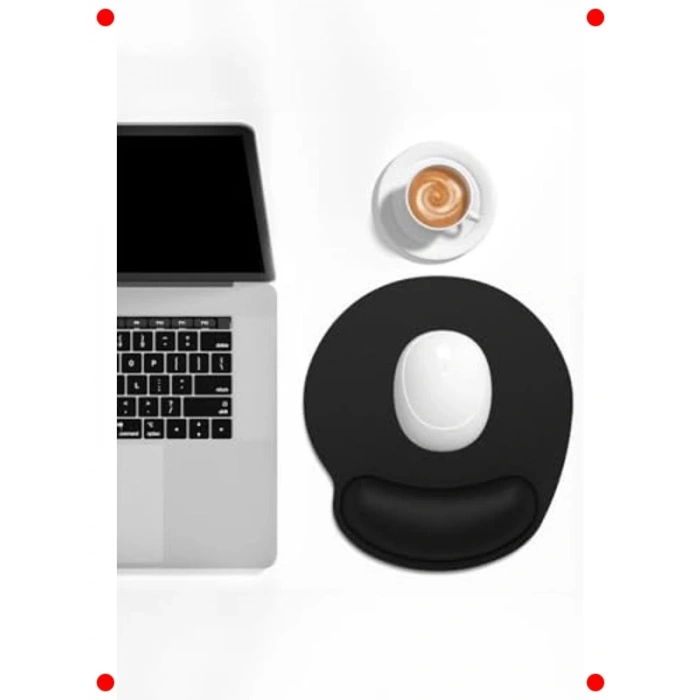 Ergonomik Bilek Destekli Siyah Mouse Pad