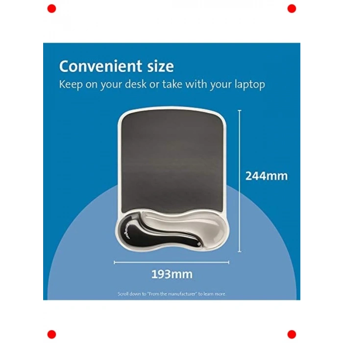 Ergonomik Çift Jel Destekli Fare Altlığı, Gri