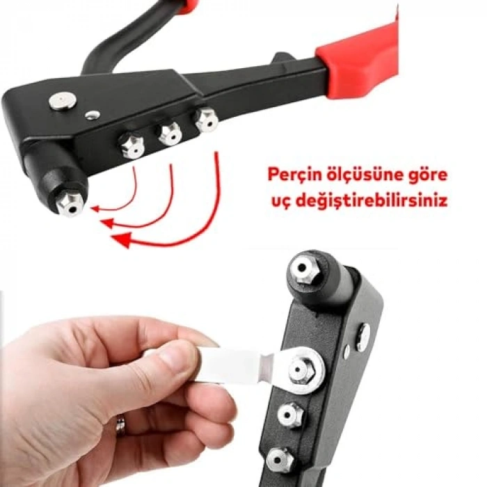 Ergonomik Saplı Metal Gövdeli Perçin Tabancası, 24 cm Profesyonel