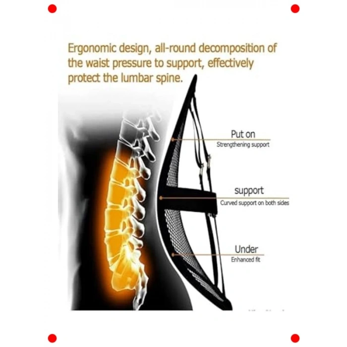 Ergonomik Sırt Bel Desteği Filesi - Ofis Koltuk Yastığı