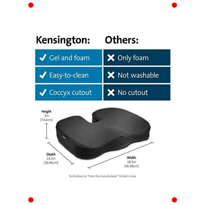 Ergonomik Soğutma Jelli Oturma Minderi Siyah