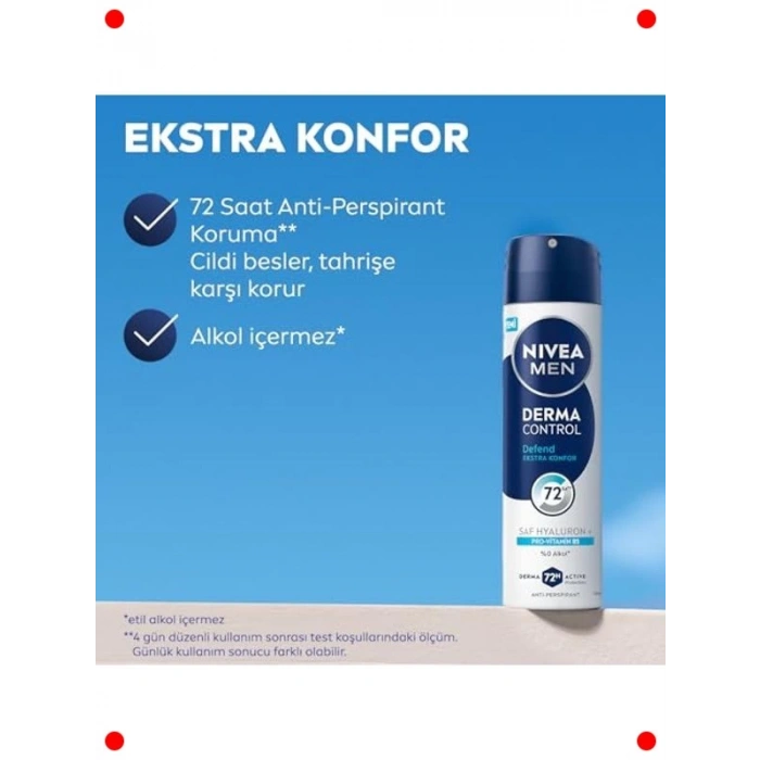 Erkek Sprey Deodorant: 72 Saat Koruma, Alkolsüz